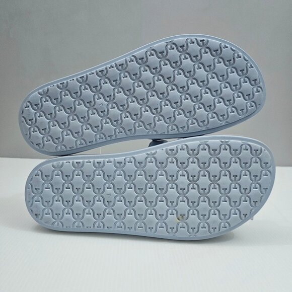 Sam Edelman Valeri Slide Sandal Womens 8 WIDE Riviera Blue Leather Logo Platform - Picture 11 of 13